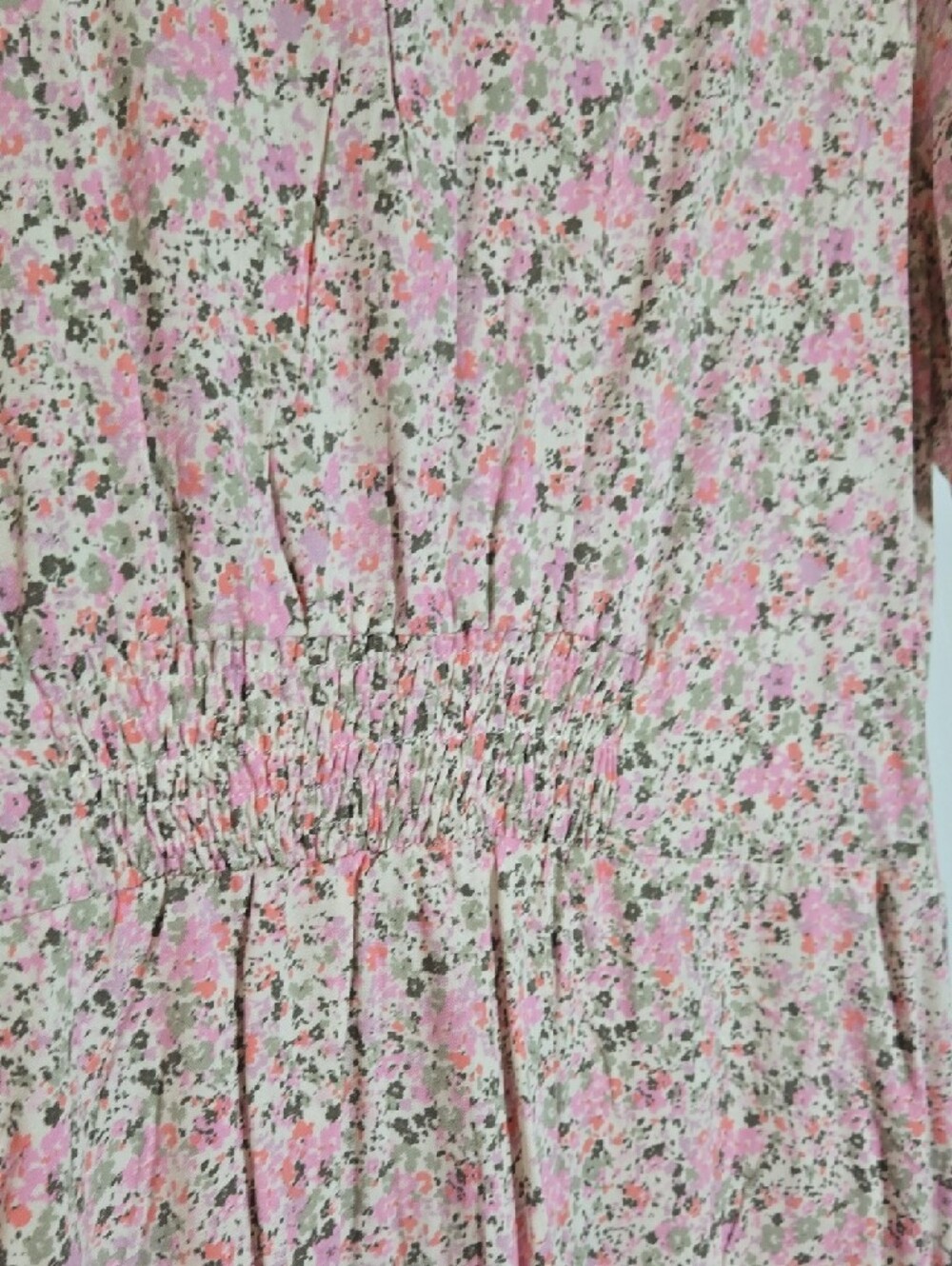 Floral Pink V-Neck Short Sleeve Women's Dress - Picture 8 of 8